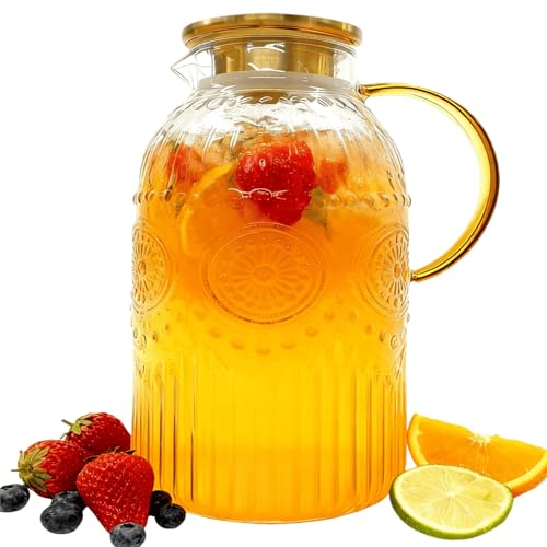 Glass Pitcher with Lid