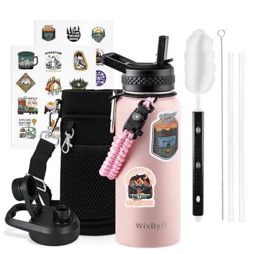 32 oz Insulated Water Bottle with Straw