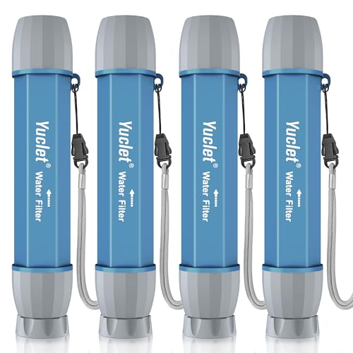 Emergency Water Filter Straw for Survival (4 Count)