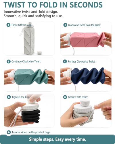 Collapsible Water Bottles 21oz