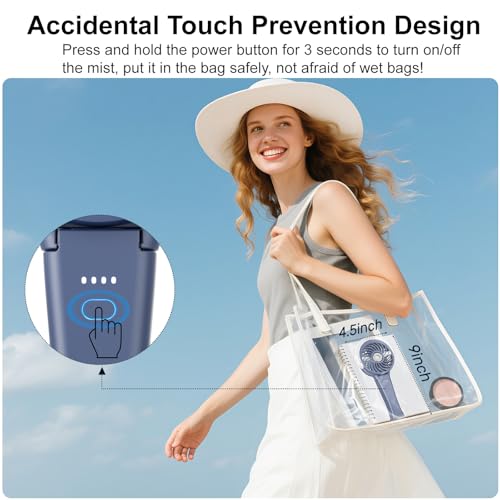 4000mAh Upgraded Handheld Misting Fan