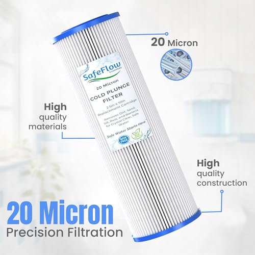10in Ice Bath Chiller Filters 20 Micron 10" x 2.5" Water Filter Replacement Cartridge (6 Count)
