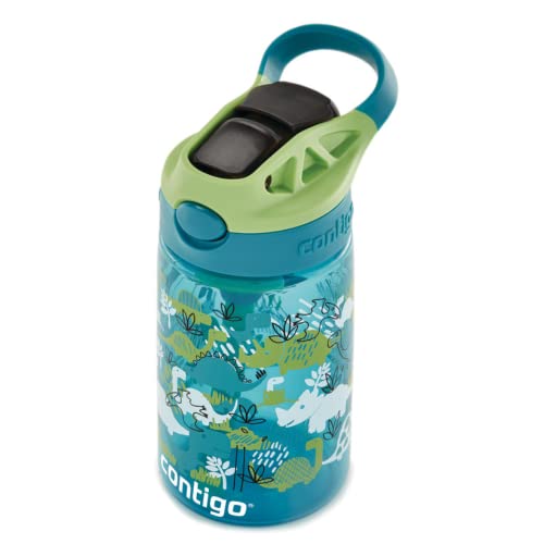Kids Straw Water Bottle with AUTOSPOUT Lid 14oz. Dinos