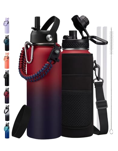 40oz Insulated Water Bottle with Straw & Auto Chug Lid Cold (9 Count)