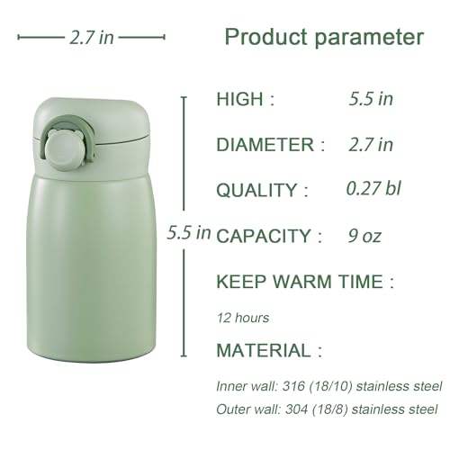 9 oz Mini Water Bottle Small Stainless Steel Thermoses