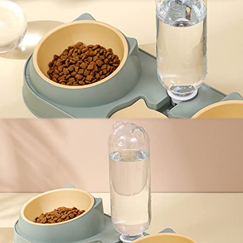 Triple Cat Food Bowls with Water Dispenser