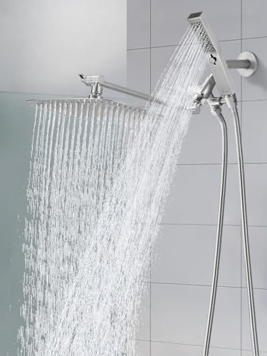 All Metal 12" Rain Shower Head with Handheld for Bathroom Upgrade