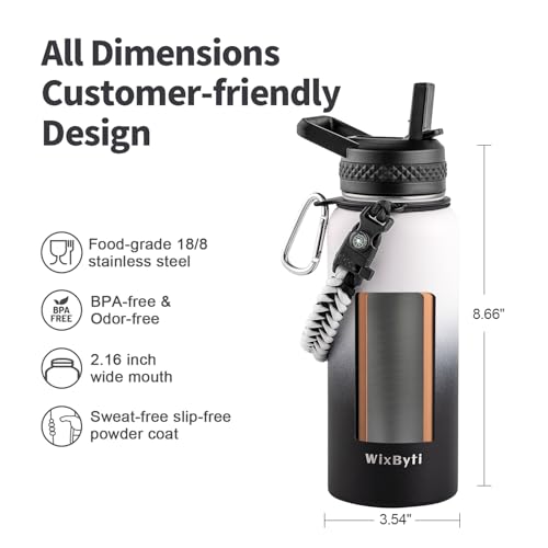 32 oz Insulated Water Bottle with Straw