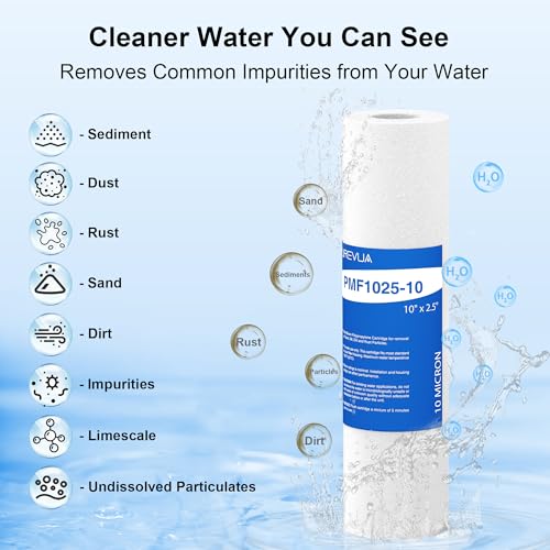 10 Micron 10" x 2.5" Sediment Water Filter Cartridge (6 Count)