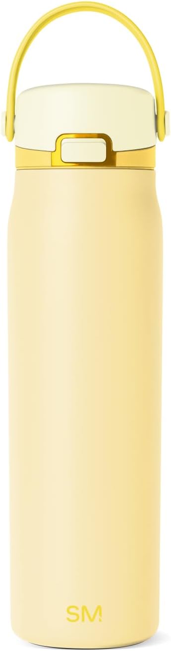 Simple Modern Mesa Sport Water Bottle with Covered Chug Lid | 30oz Cup Holder Friendly Insulated Stainless Steel Bottle for Gym, Sports and Travel | Lemoncello