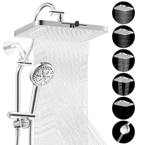 5 spray Dual Filtered White Rain Shower Head