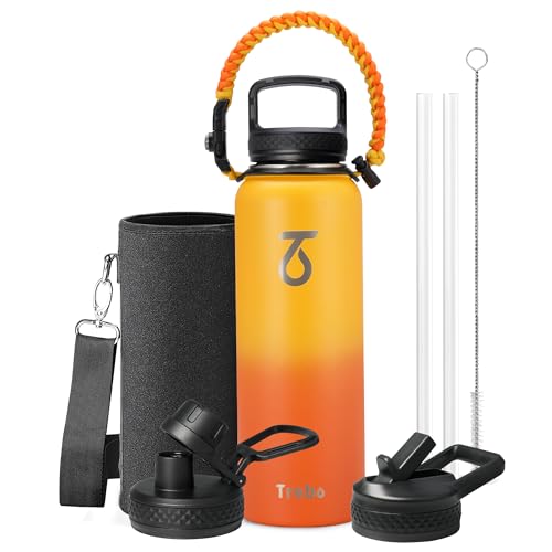 Water Bottle Insulated 40 oz with 3 Lids