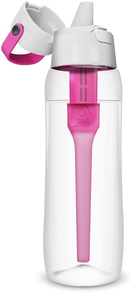Dafi Sports Water Bottle Filter Replacement - 3-Pack Carbon Water Filters for Dafi Soft & Solid Bottles - Lasts Two Months or 40 Gallons Efficiency - Removes Chlorine Taste - BPA-Free - Colour Pink