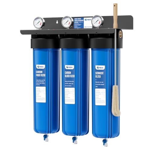 WF3-01 PRO 3-Stage Whole House Water Filtration System, Big Blue 20" x 5.5", Reduces Heavy Metals, PFAS (PFOA/PFOS), Chlorine, Sediment, Odor & VOCs