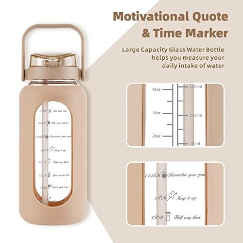 74 oz Glass Water Bottle with 2