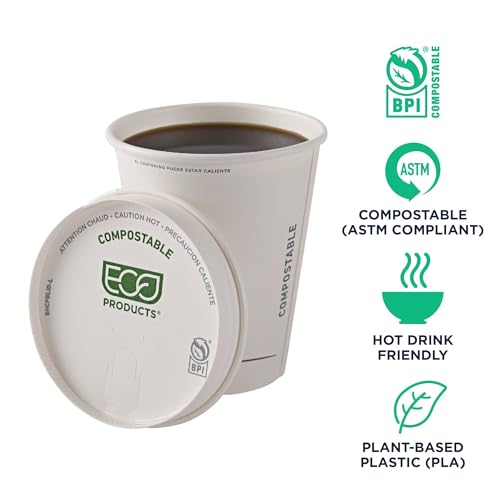 Eco Products Compostable Paper Coffee Cup Lids