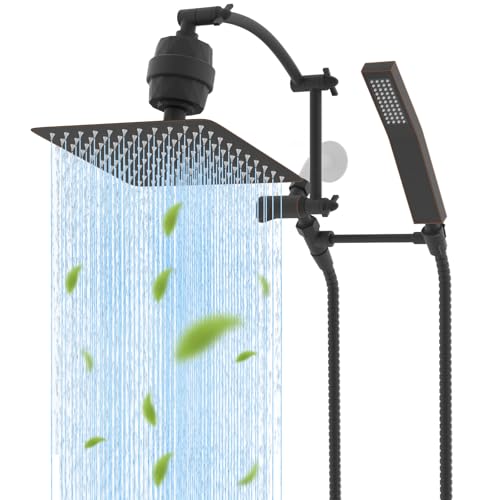 Metal 10'' Filtered Rainfall Shower Head with Handheld Combo