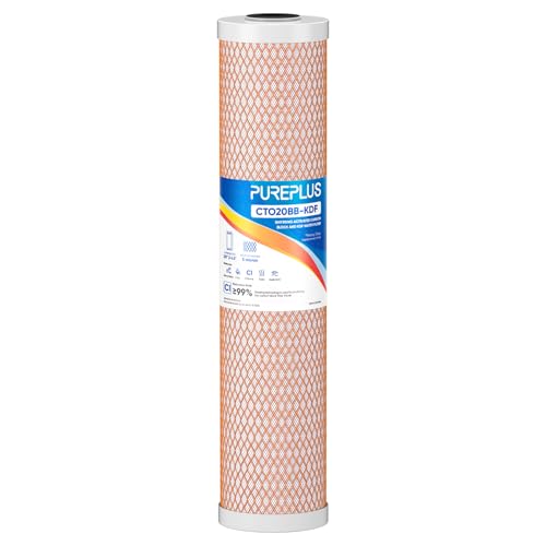 5 Micron 20" x 4.5" Whole House Coconut Shell Activated Carbon and KDF Water Filter