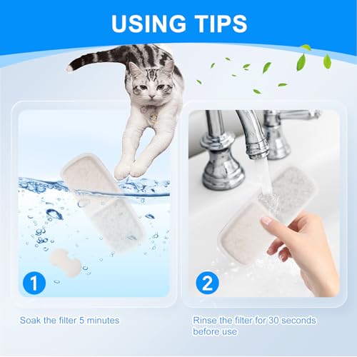 8 + 8 Pack Cat Fountain Filters Compatible with FEELNEEDY FN (16 Count)