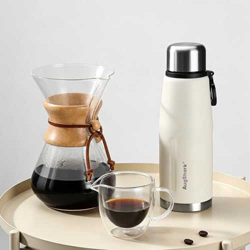 27oz Vacuum Insulated Stainless Steel Thermoses with Foldable Handle & Leakproof Lid