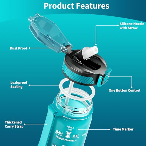Water Bottle with Straw