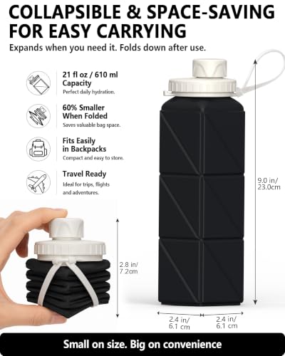 Collapsible Water Bottles 21oz (2 Count)