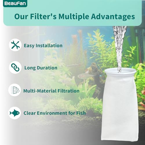 20 Pack 4 Inch Ring Felt Filter Socks 200 μm Compatible with Waterbox Marine X 60.2 (20 Count)