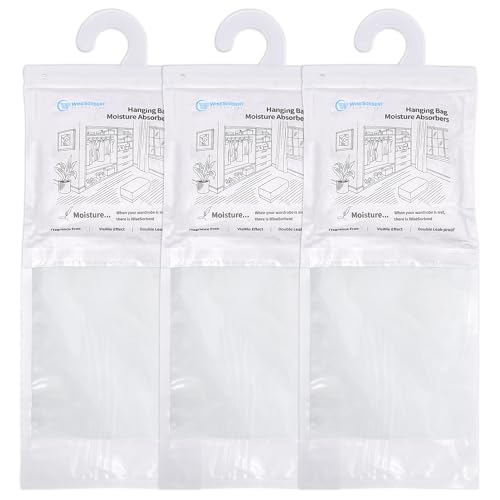 500G 3 Pack Hanging Moisture Absorbers Dehumidifier Bags (17.637 Ounce)