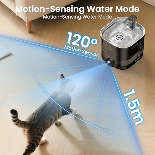 Wireless Cat Water Fountain Cordless with External Pump