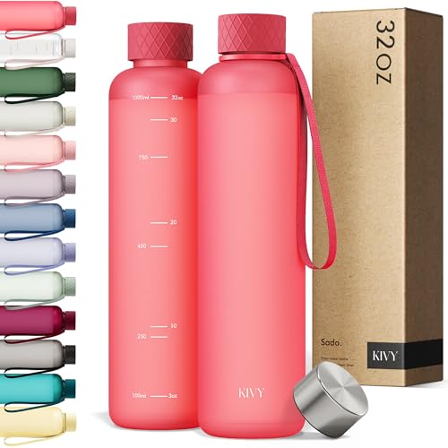 Slim Water Bottle 32oz [Lightweight & Shatterproof]