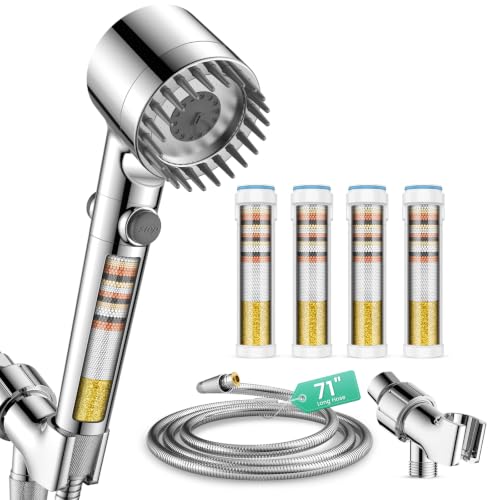Filtered Shower Head with Handheld 4PCS Filters ShowerHead