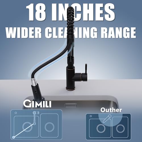 Led Oil Rubbed Bronze Kitchen Faucet with Pull Down Sprayer