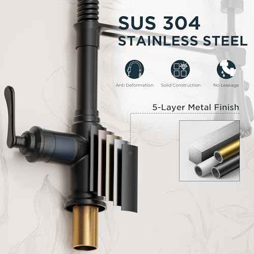 Rustic Black Kitchen Faucet with Pull Down Sprayer