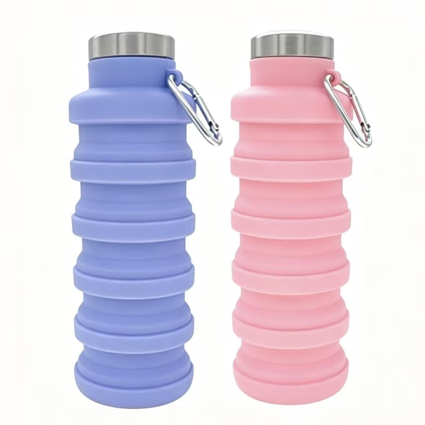 Collapsible Water Bottle 17oz（500ml） (2 Count)