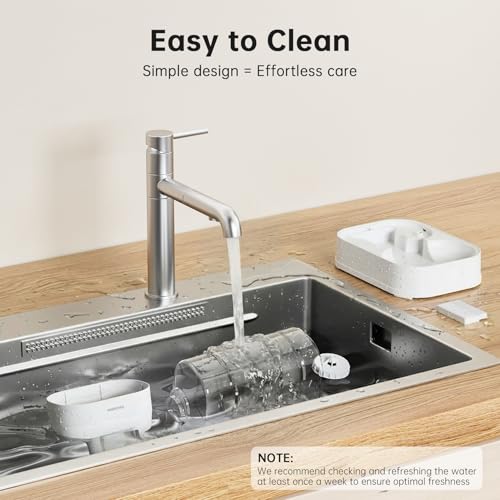 Automatic Cat Water Dispenser with 1 Filter Gravity Water Bowl for Dogs (980 Gram)