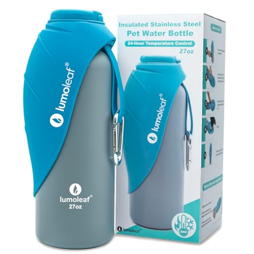 Insulated Dog Water Bottle 27 oz Stainless Steel