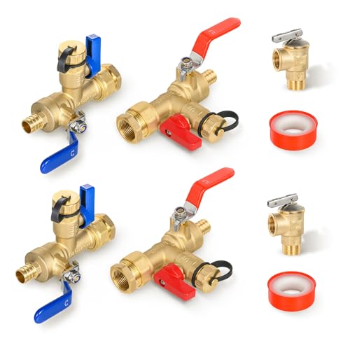 2 Set GUOFIS Tankless Water Heater Service Valve Kit (2 Count)