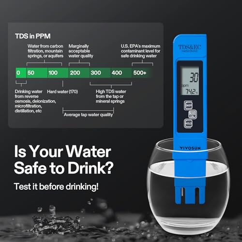 Digital pH Meter TDS EC Meter for Water 0.01 Accuracy Hydroponics