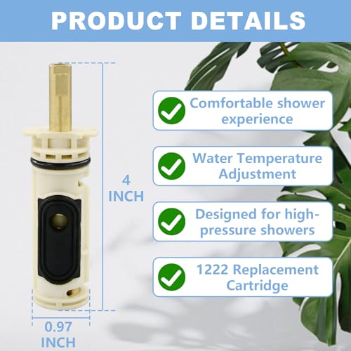 Replacement Cartridge Compatible with Moen 1222 Replacement Cartridge .Fit for Moen Tub Shower and One