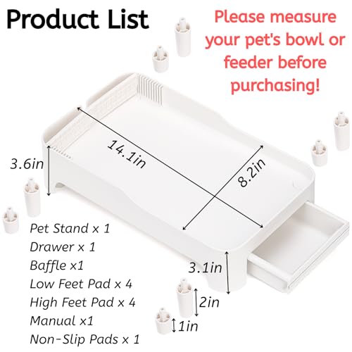 Raised Pet Feeder Stand for Cats and Dogs Neck Health