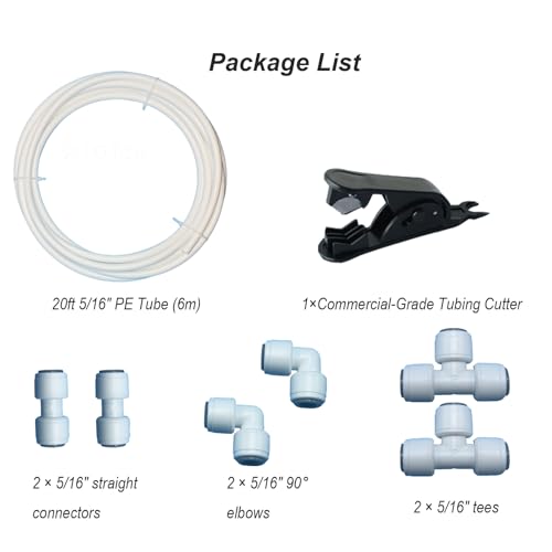 5 16" RO Water Line Kit with Tubing Cutter for Ice Maker