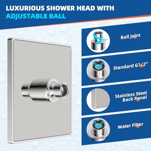 cUPC Certified Thickness Metal 6'' Square Rain Shower Head
