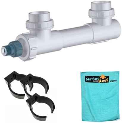 Aqua Ultraviolet Classic 25 Watt White 3/4" UV Sterilizer, Three Mounting Clips, & Towel Bundle (3 Items)