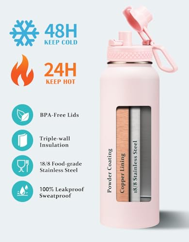 Pink 40 oz Insulated Water Bottle (9 Count)