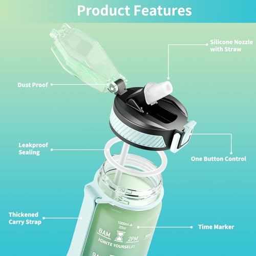 Water Bottle with Straw