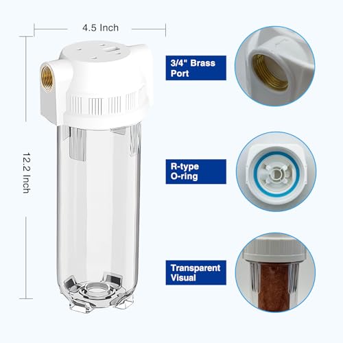 Whole House RV Water Filter Housing Clear
