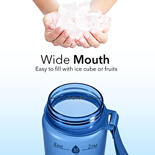 Plastic Water Bottle With Straw & Time Marker