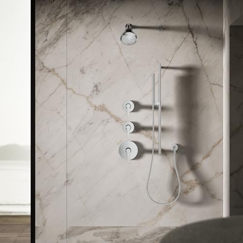 K-33631-Y-CP Cinq Round Single-Function Filtered Showerhead, Five-Layer Filtration, 2.5 GPM, Full Coverage Spray, Premium Durable Material, Polished Chrome