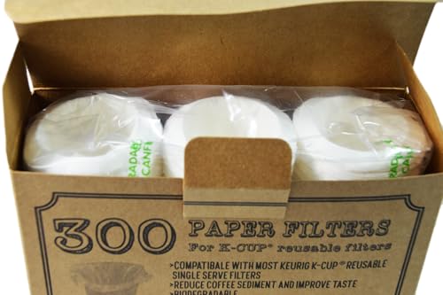 Disposable K Cup Paper Filters for Reusable Coffee Pods (300 Count)