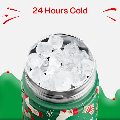 Christmas Insulated Water Bottle with Straw